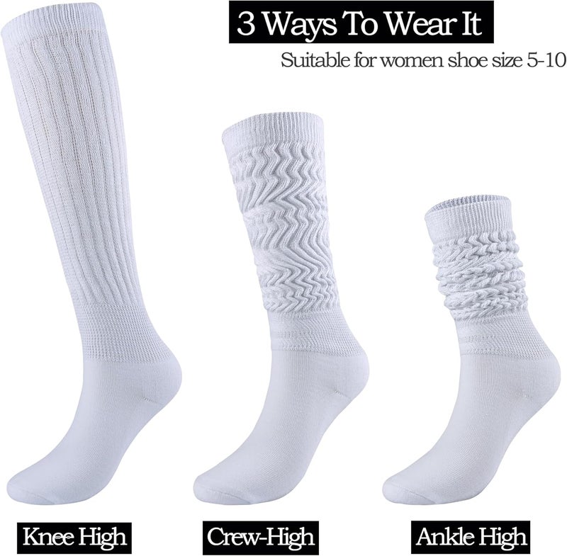 JORMATT Women Slouch Socks Thick Boot Socks Soft Extra Long Knee High Scrunch Socks Size 5-10 - Image 2